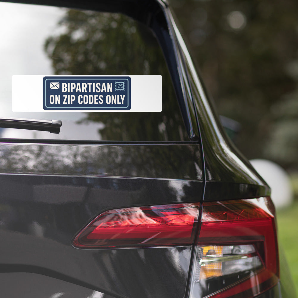 Bipartisan On Zip Codes Only Bumper Sticker