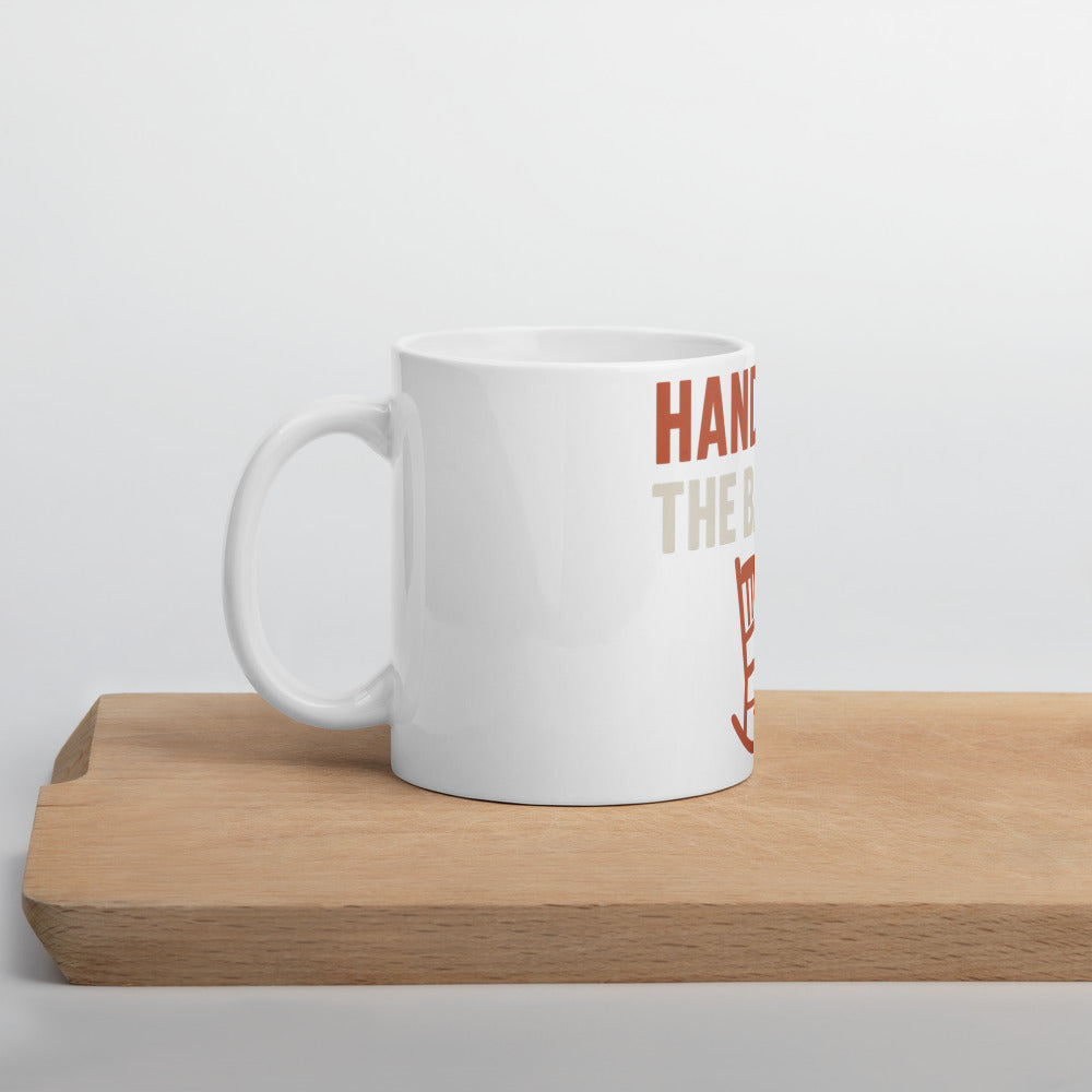 Hands Off The Barrel! Mug — political satire mug mockup — view 5