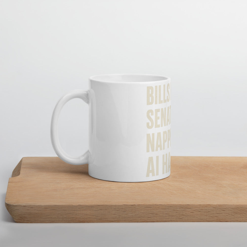 Bills Passed. Senate Napped. AI Hacked. Mug — political satire mug mockup — view 5