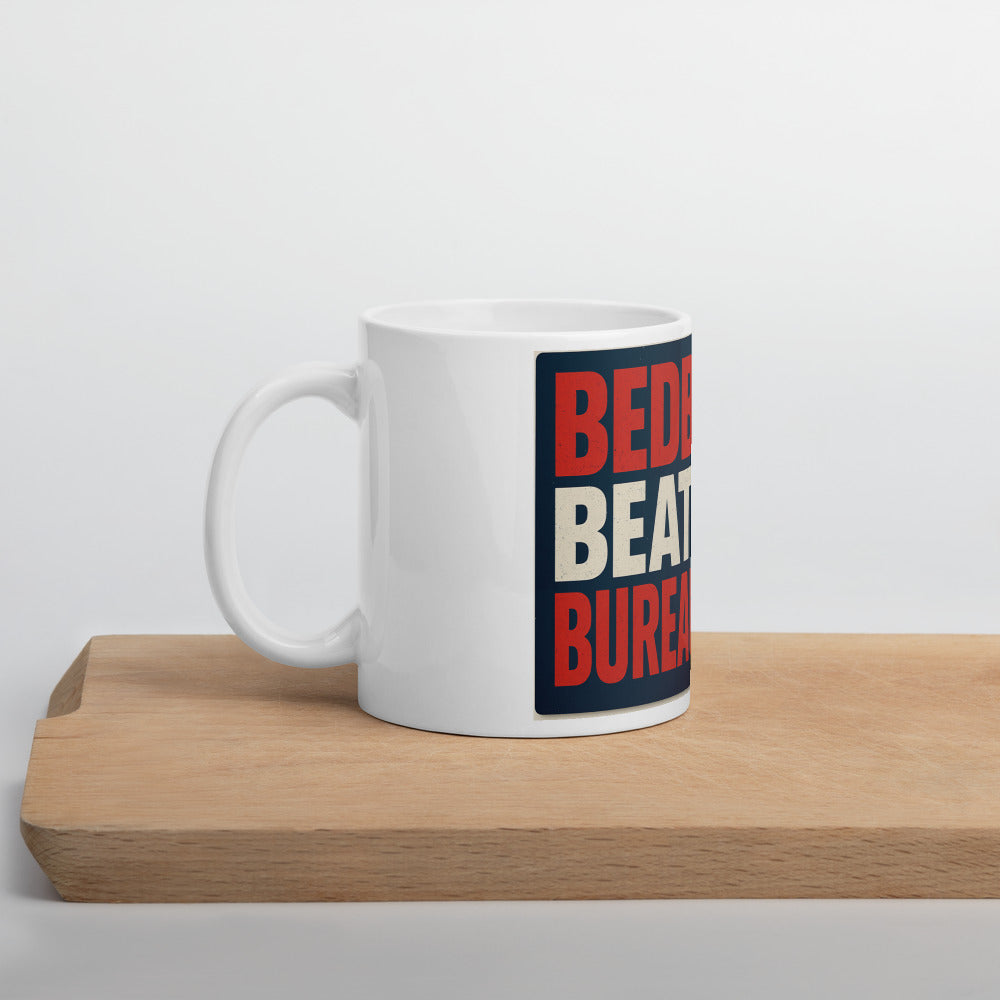 "Bedbugs Beat The Bureaucrats" Mug — political satire mug mockup — view 5