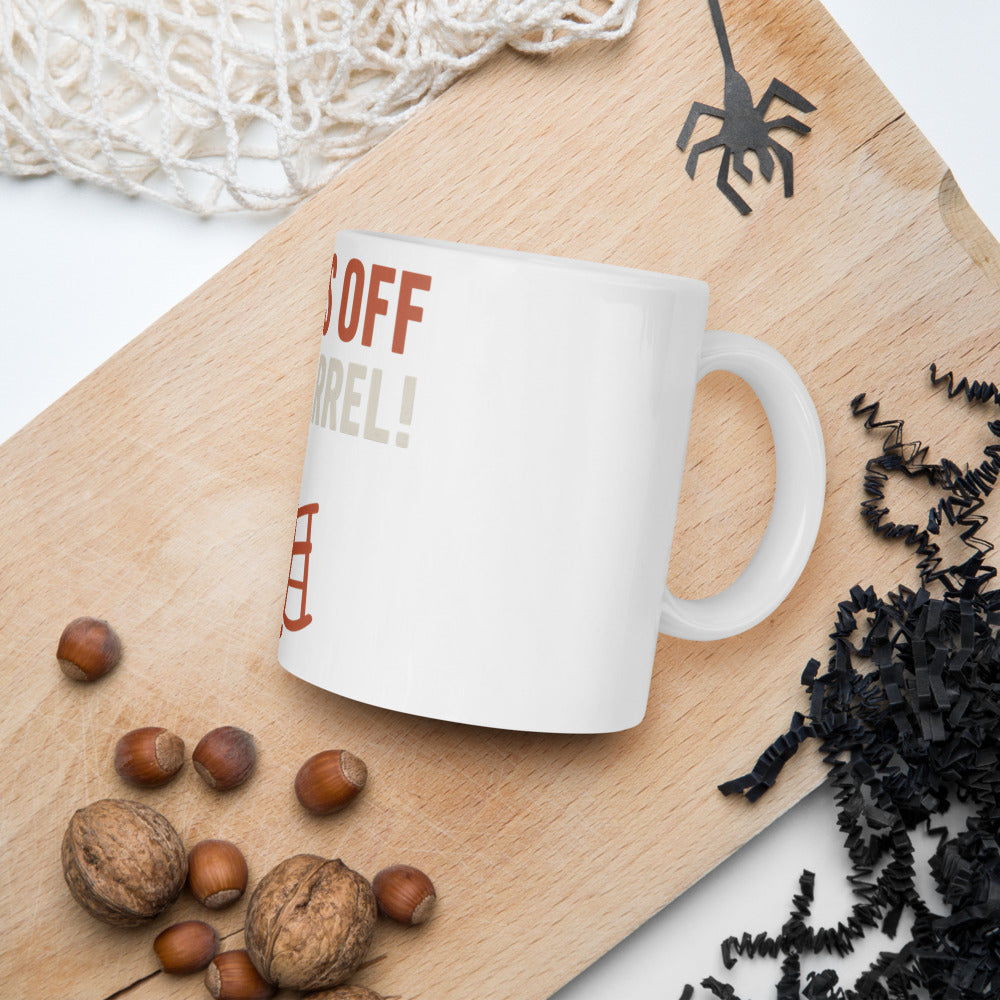 Hands Off The Barrel! Mug — political satire mug mockup — view 7