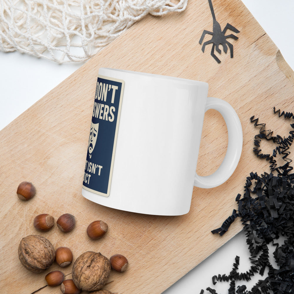 "Gavels Don't Equal Answers" Mug — political satire mug mockup — view 7