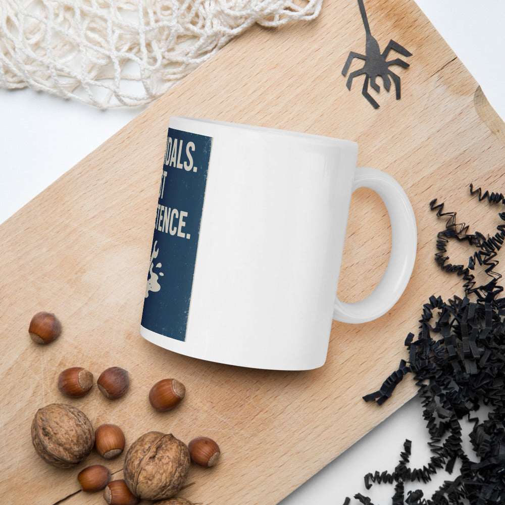 "Not Vandals. Just Incompetence." Mug — political satire mug mockup — view 7