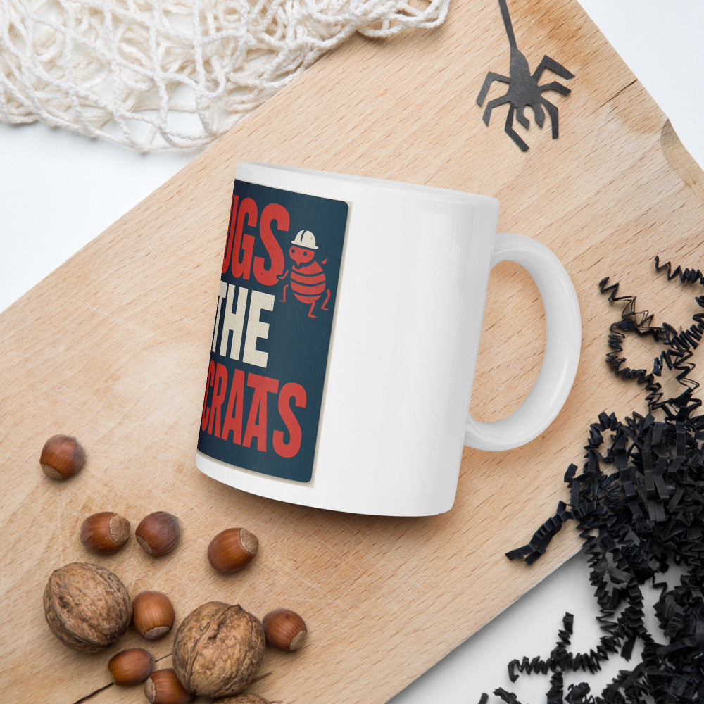 "Bedbugs Beat The Bureaucrats" Mug — political satire mug mockup — view 7
