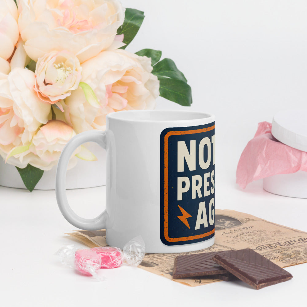 NOT MY PRESIDENT AGAIN Mug — political satire mug mockup — view 9