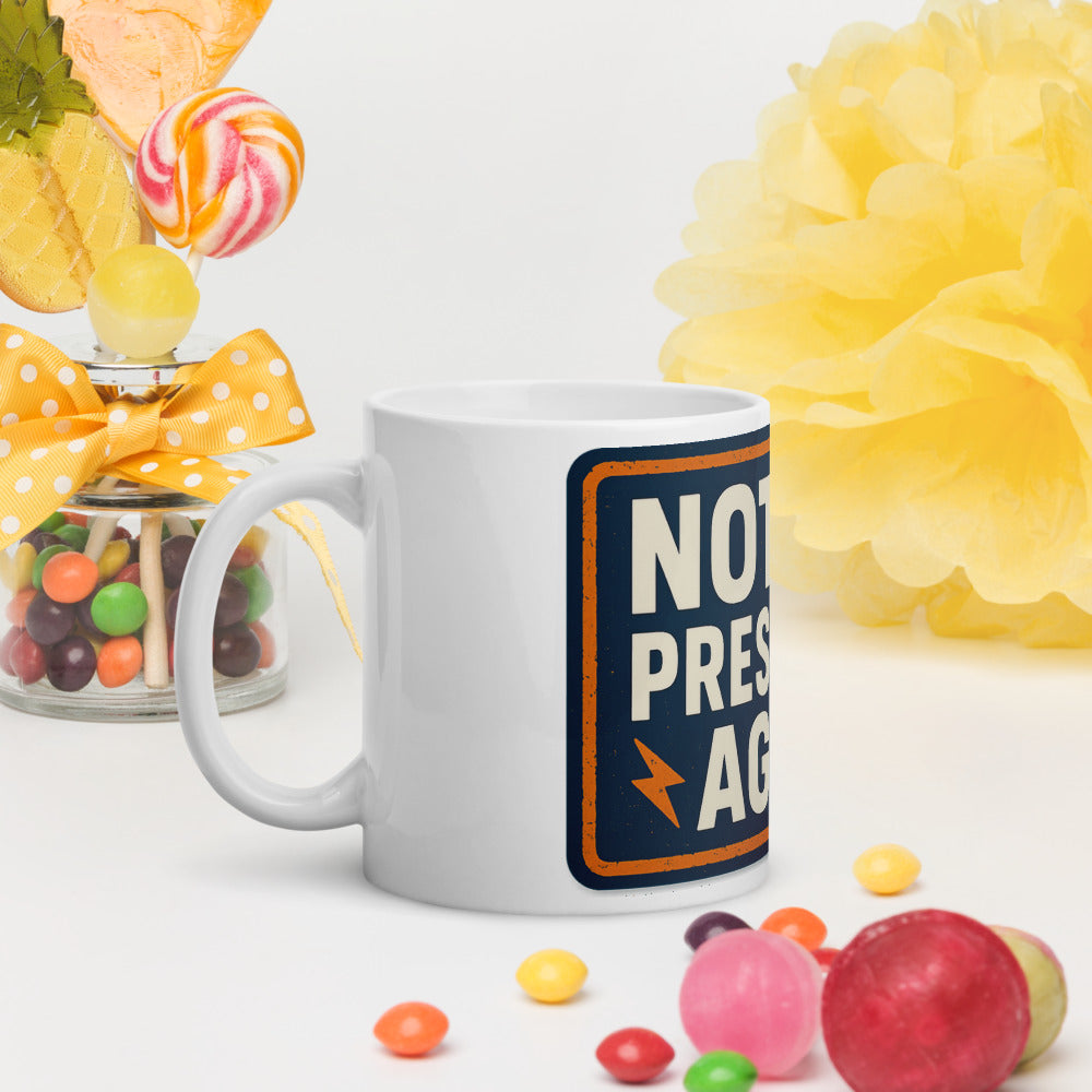 NOT MY PRESIDENT AGAIN Mug — political satire mug mockup — view 10