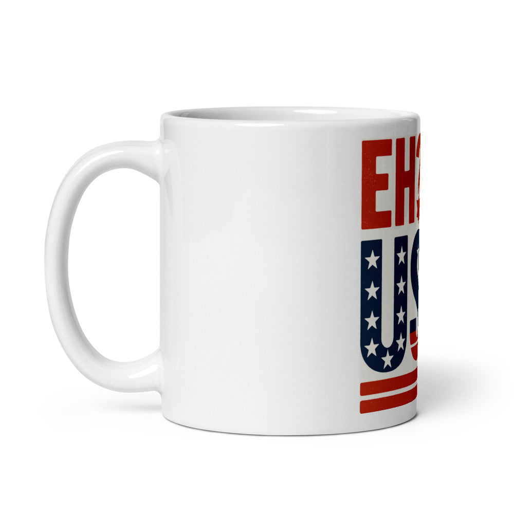 "Eh? More Like USA!" Mug — political satire mug mockup — view 2
