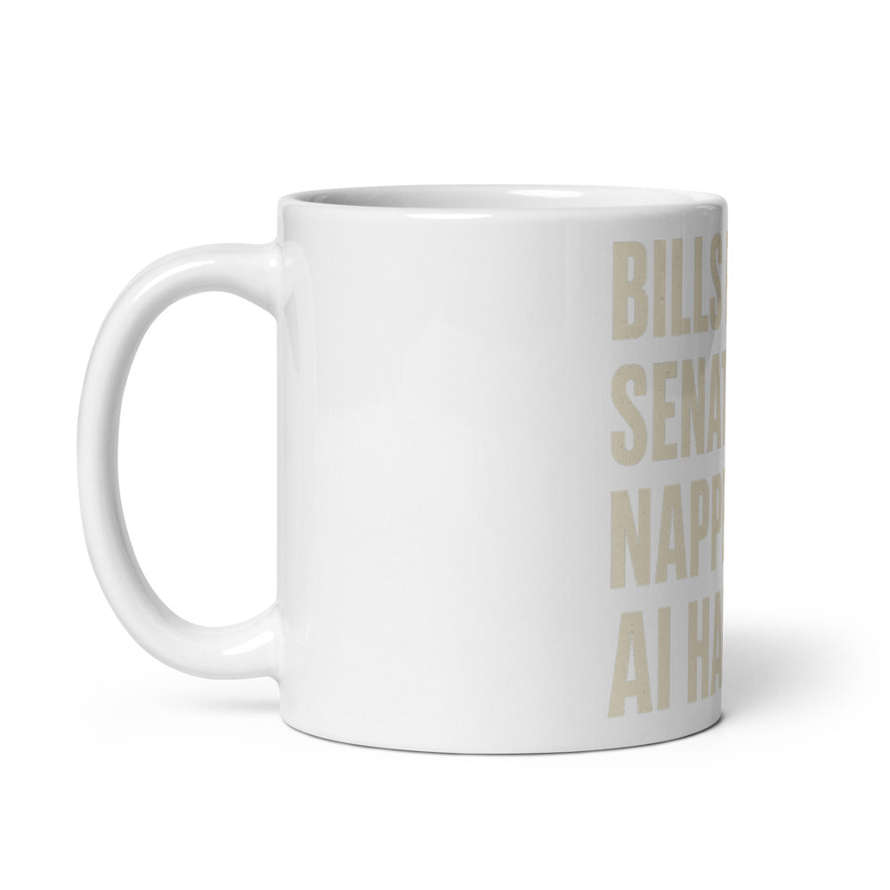 Bills Passed. Senate Napped. AI Hacked. Mug — political satire mug mockup — view 2
