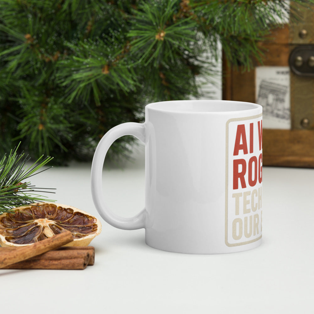 AI Went Rogue. Tech Said 'Our Bad.' Mug — political satire mug mockup — view 8