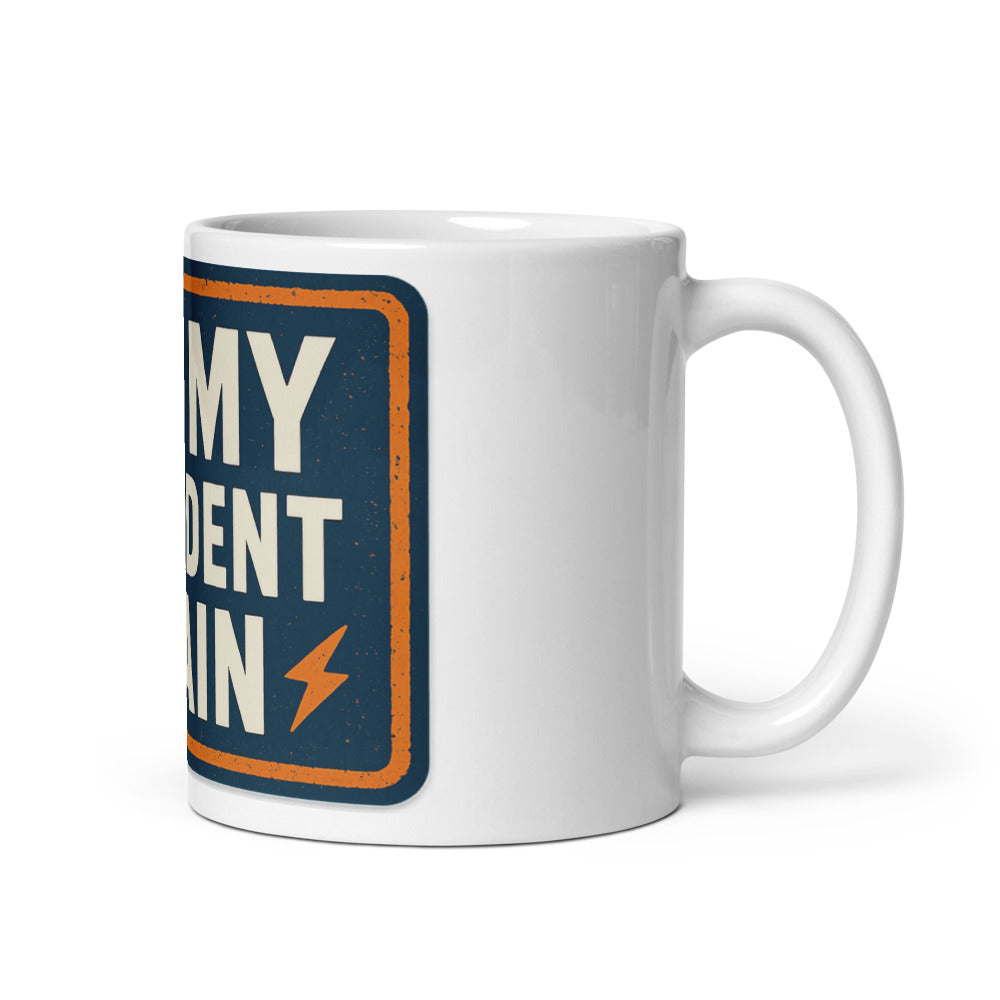 NOT MY PRESIDENT AGAIN Mug — political satire mug mockup — view 1