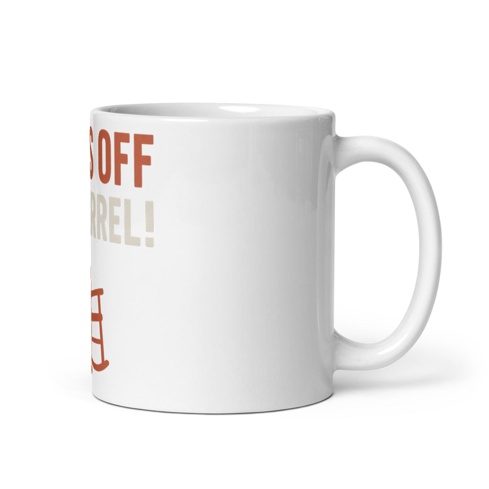 Hands Off The Barrel! Mug — political satire mug mockup — view 1