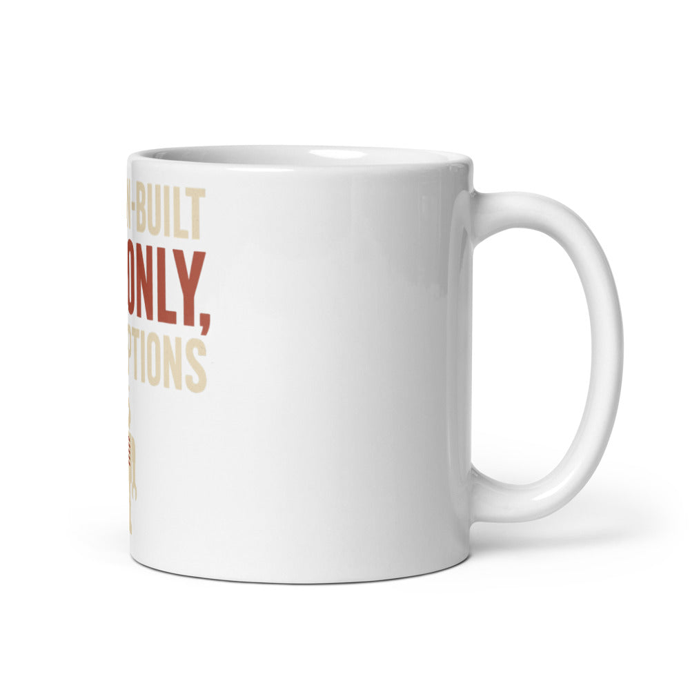 "American-Built Bots Only, No Exceptions" Mug — political satire mug mockup — view 1
