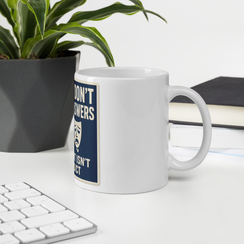 "Gavels Don't Equal Answers" Mug — political satire mug mockup — view 6