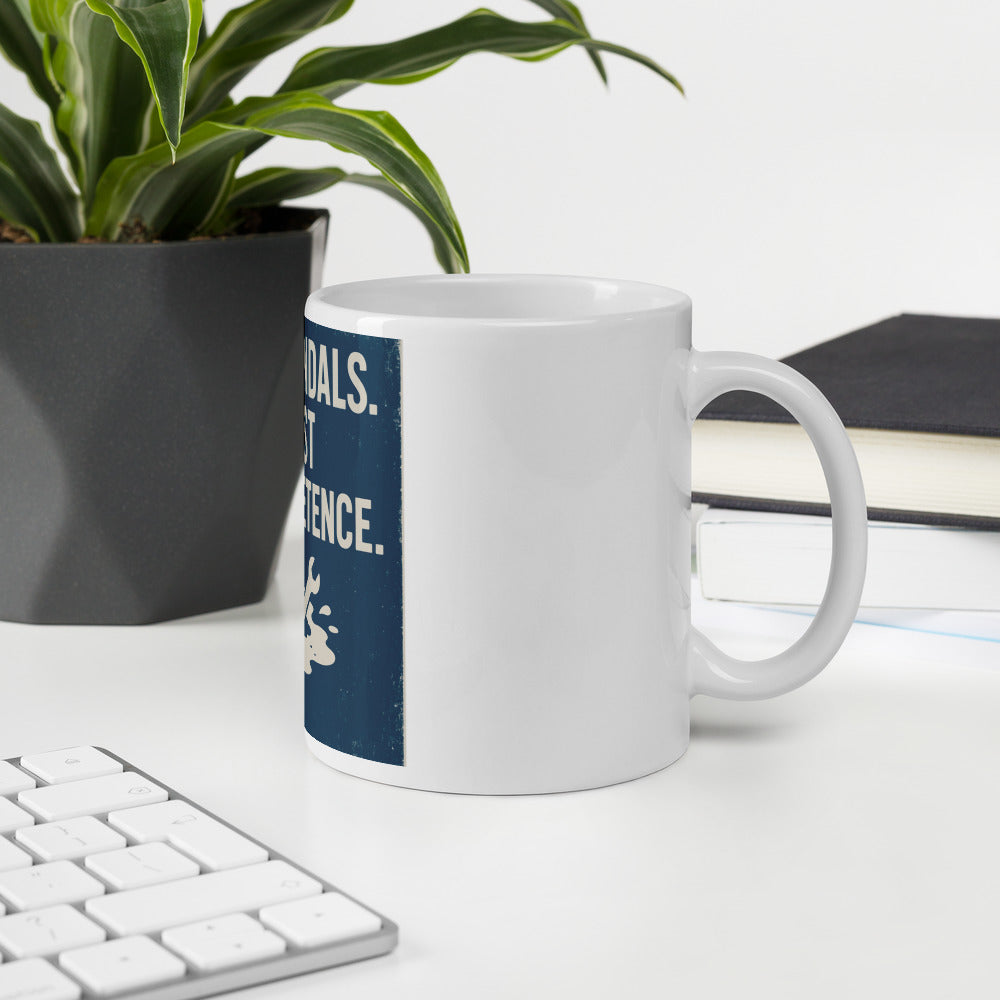 "Not Vandals. Just Incompetence." Mug — political satire mug mockup — view 6