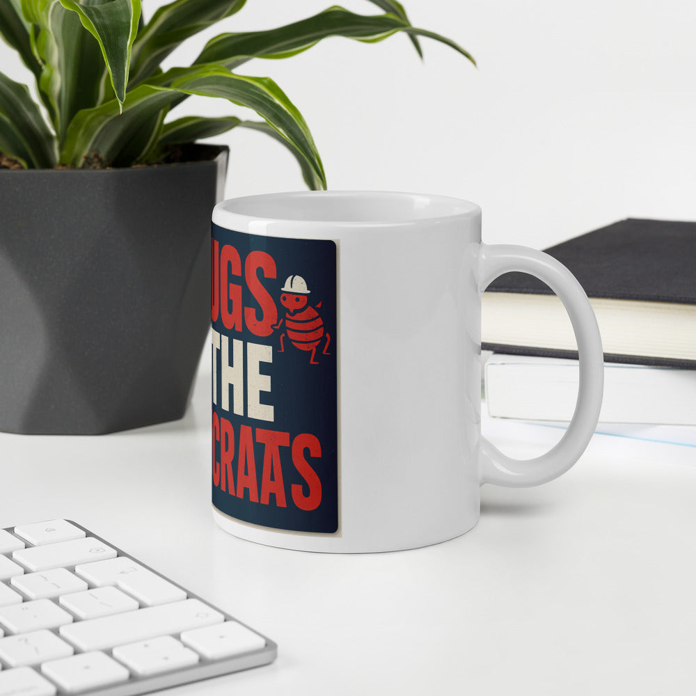 "Bedbugs Beat The Bureaucrats" Mug — political satire mug mockup — view 6